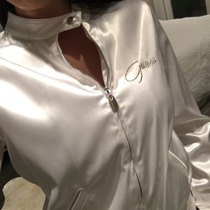Guess Satin bomber moto jacket